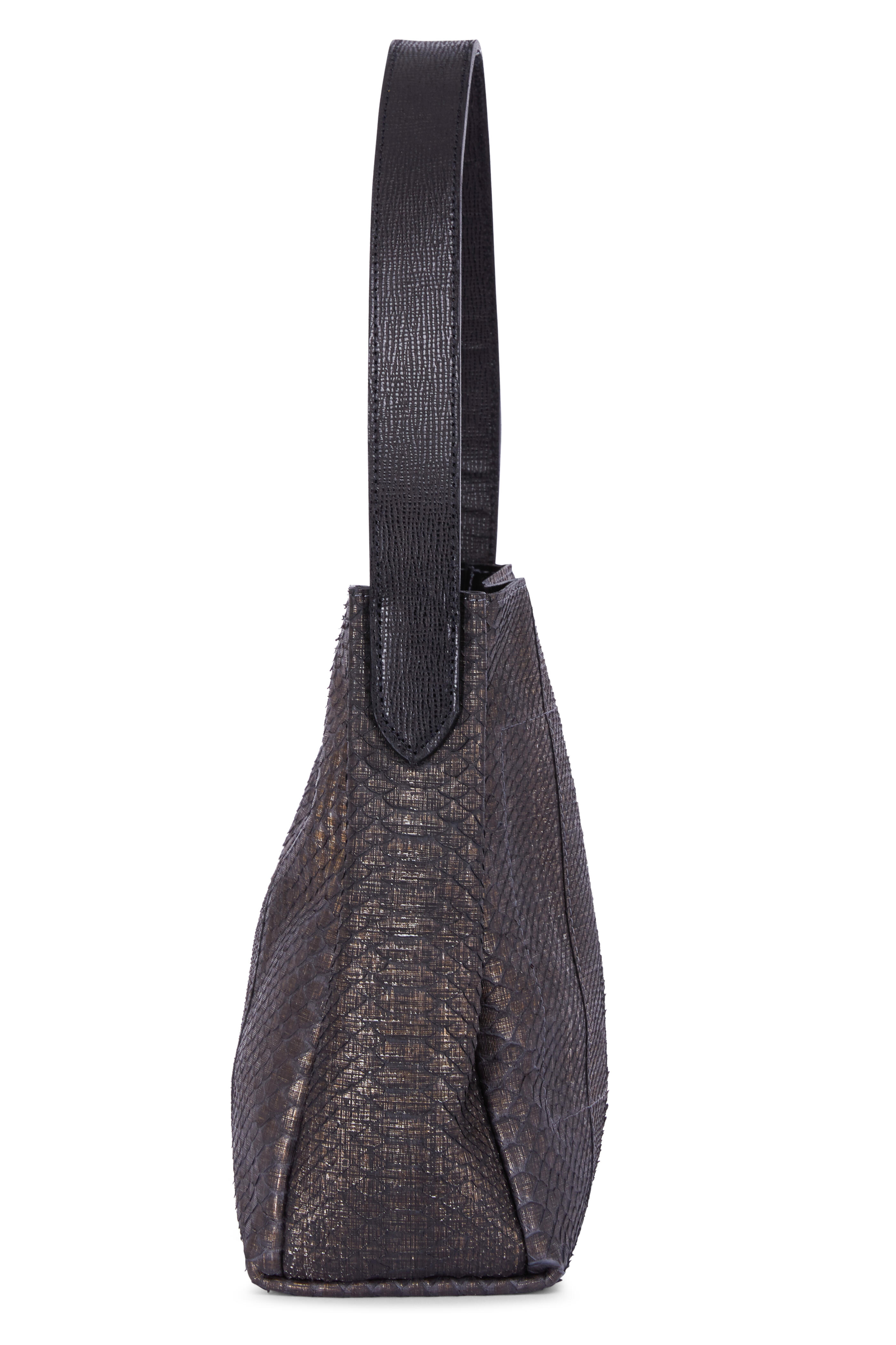 B May Bags - Black Python Hobo Bag
