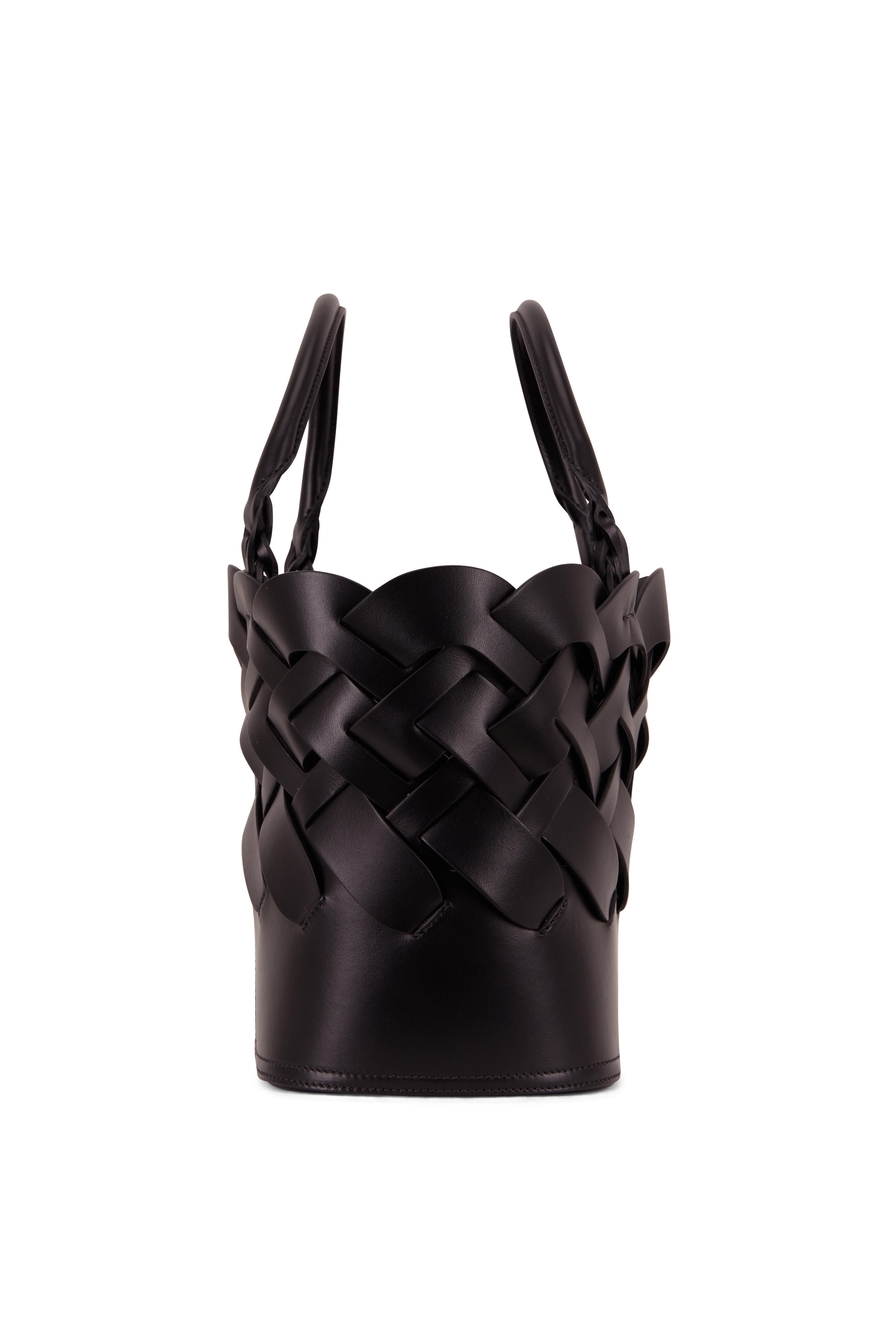 Prada - Black Woven Vitello Medium Tote