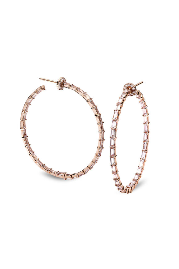 Nam Cho 18-karat Sapphire and Diamond 2-inch Hoop Earrings - view 1
