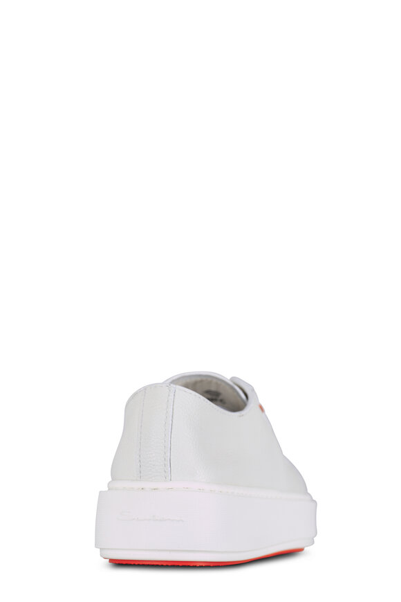 Santoni Clean White Leather Low Top Sneaker - view 4