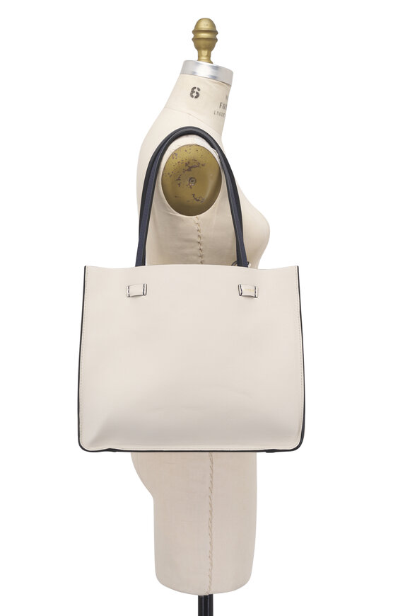 Moreau Paris Small Vincennes Navy & White Reversible Tote - view 14