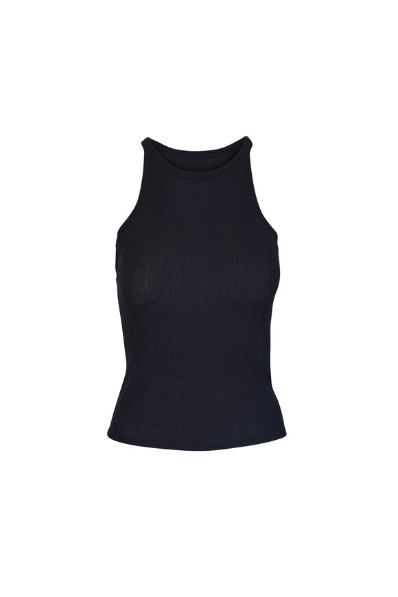 Dorothee Schumacher Pure Sleekness Navy Blue Ribbed Tank - view 1