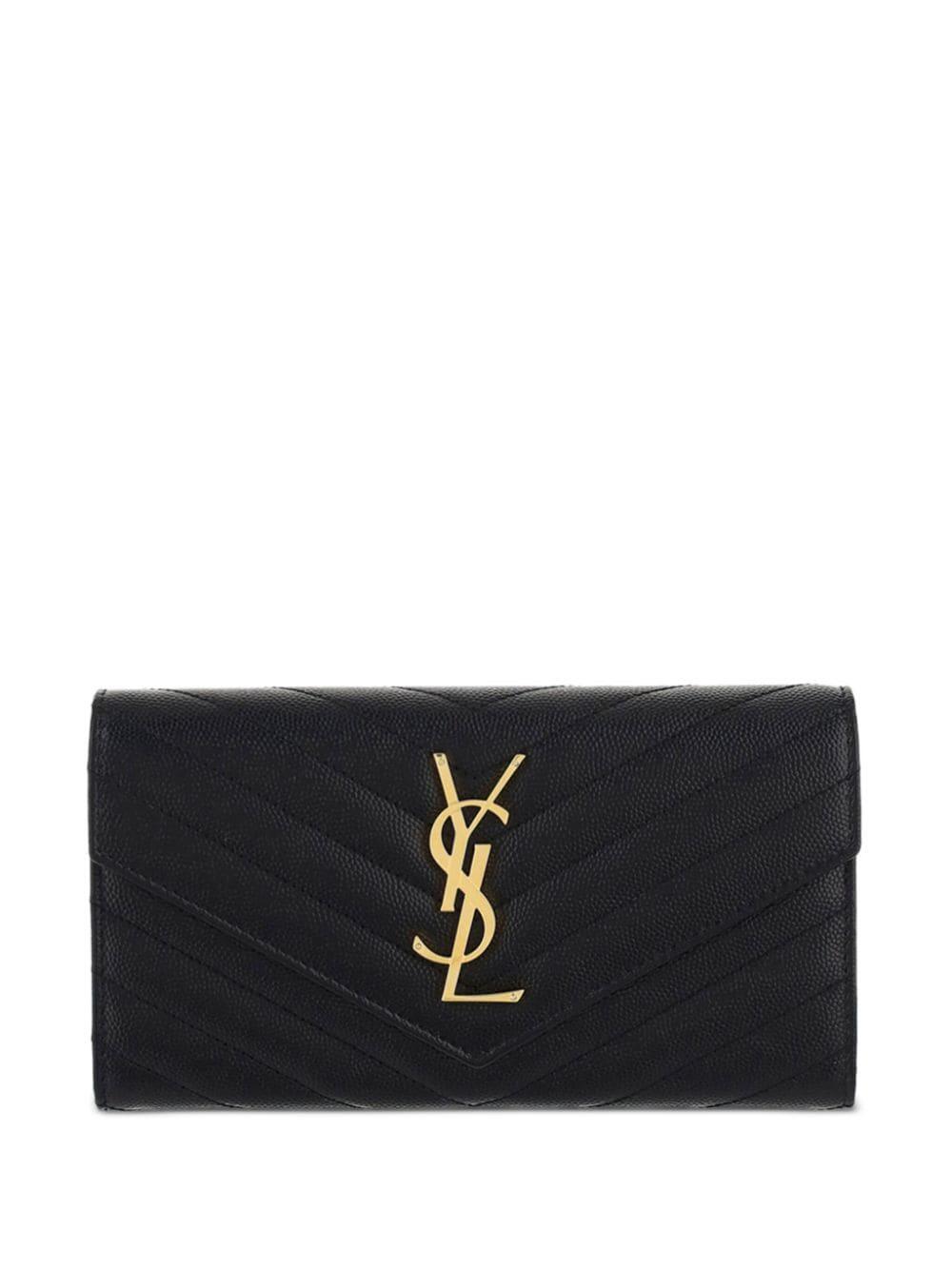 Saint Laurent - Cassandre Matelassé Black Leather Flap Wallet
