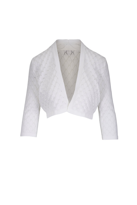 Lela Rose Ivory Pointelle Knit Bolero