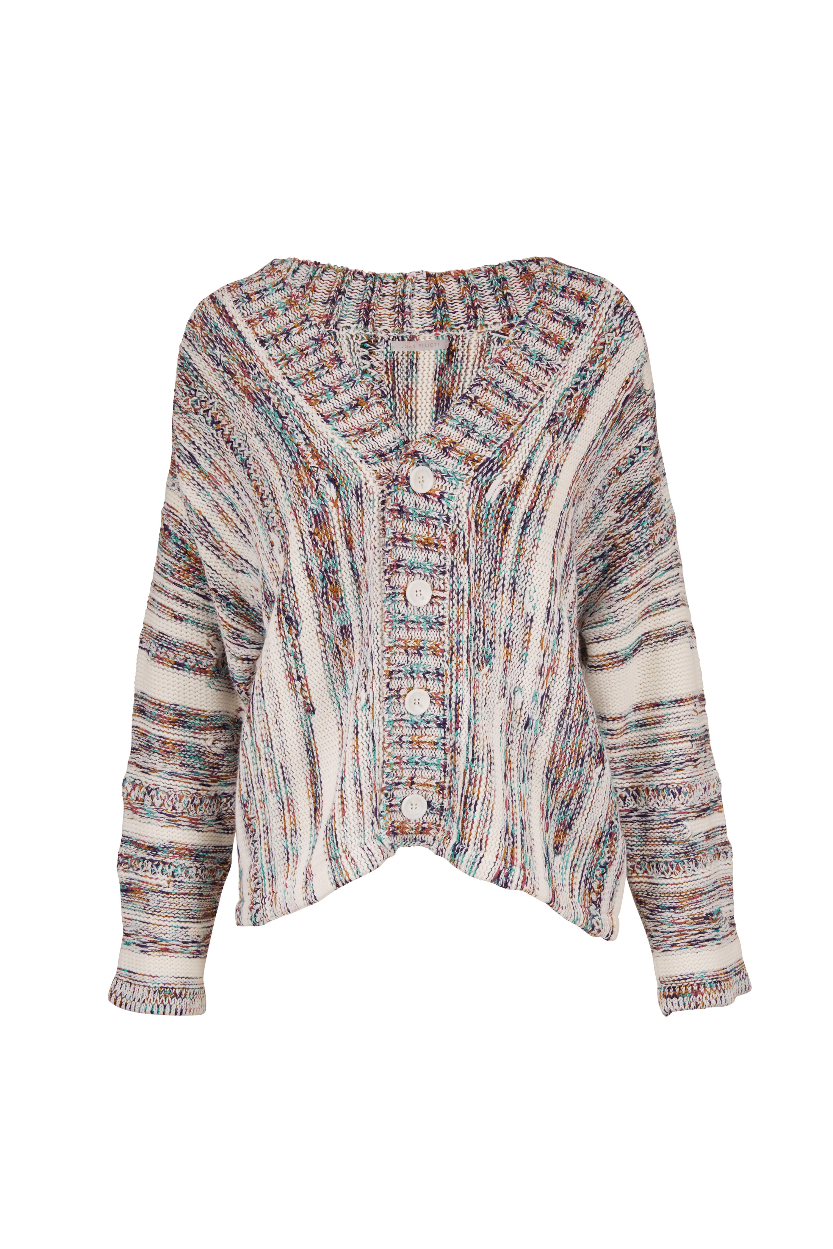 John Elliott - White Multi Space Dye Cardigan