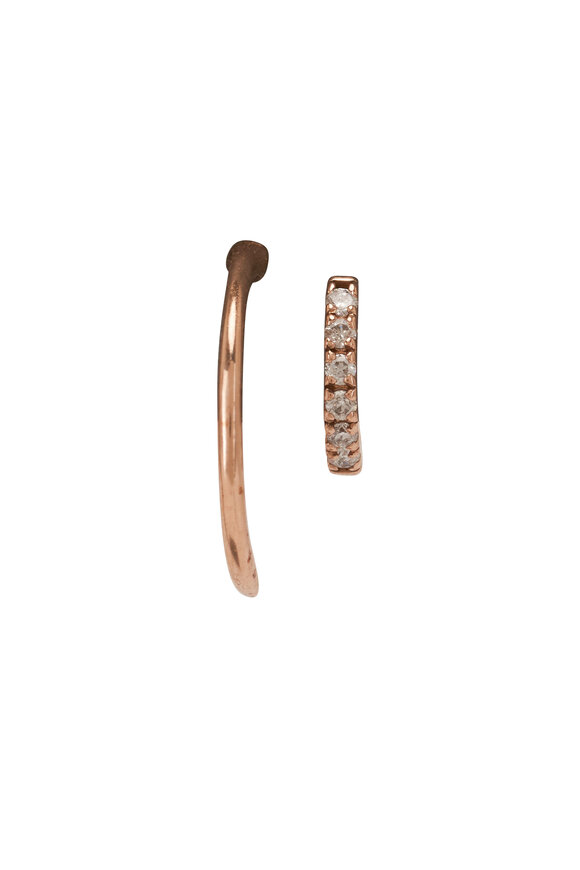 Kai Linz - Diamond & Rose Gold Double Hoop Earrings