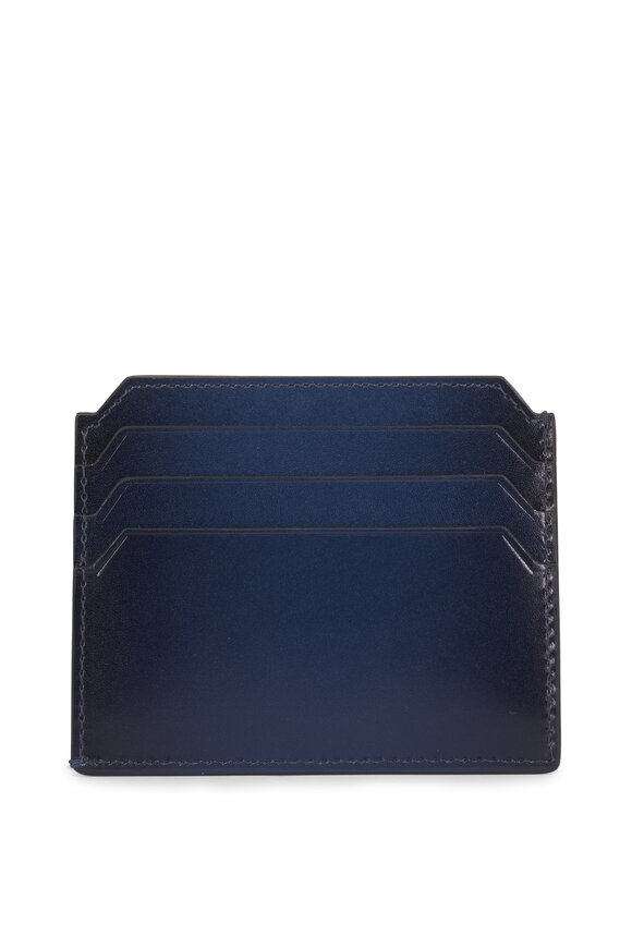 Santoni Blue Leather Card Case - view 2