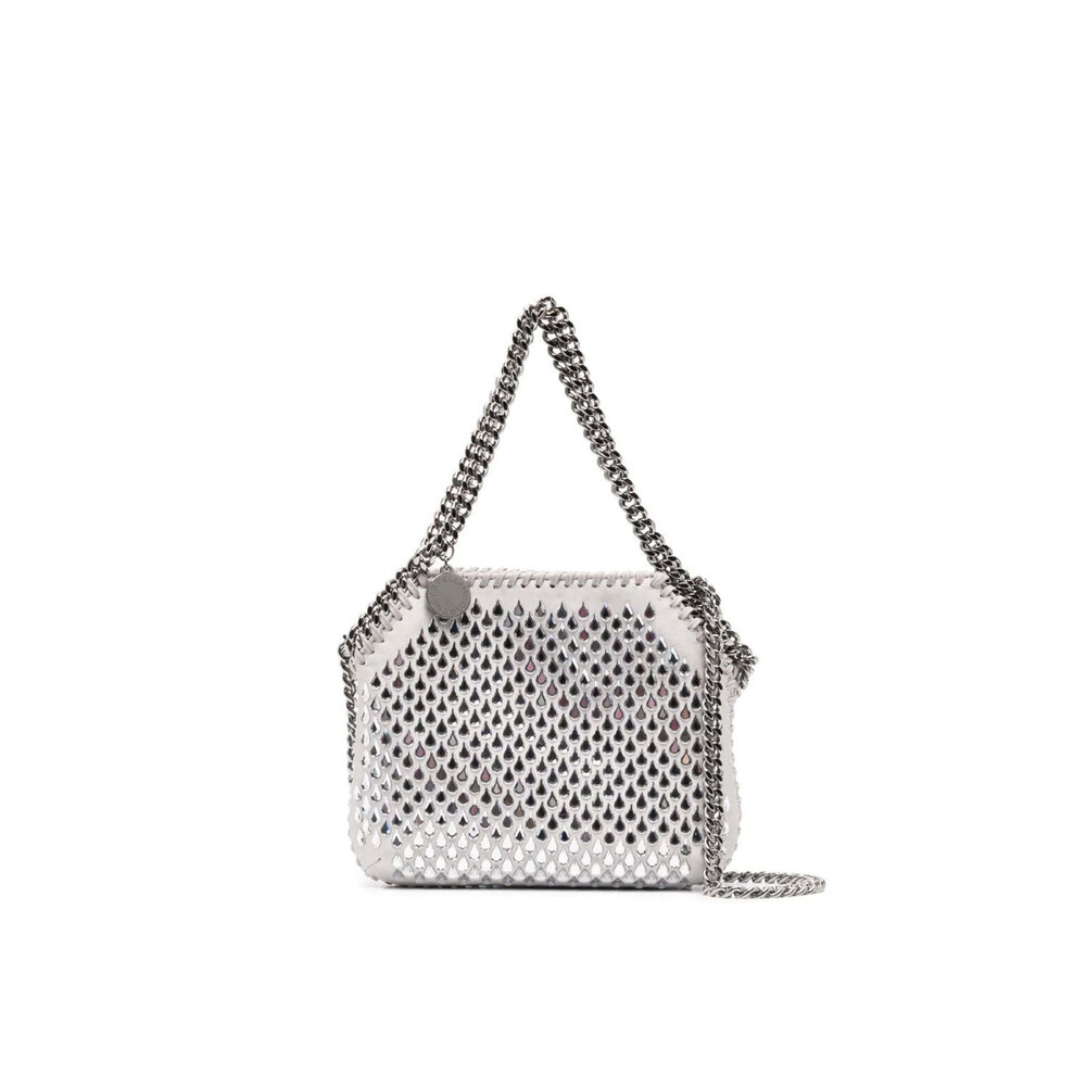 ショルダーバッグ・ポシェット STELLA MCCARTNEY Falabella Crystal Mesh Shoulder Bag Women Metallic silver Falabella Crystal Mesh Crossbody Bag