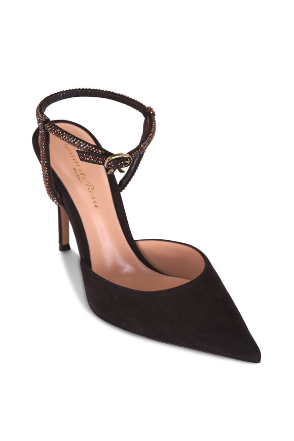 Gianvito Rossi Mayfair Crystal Suede Pump, 95mm - view 1