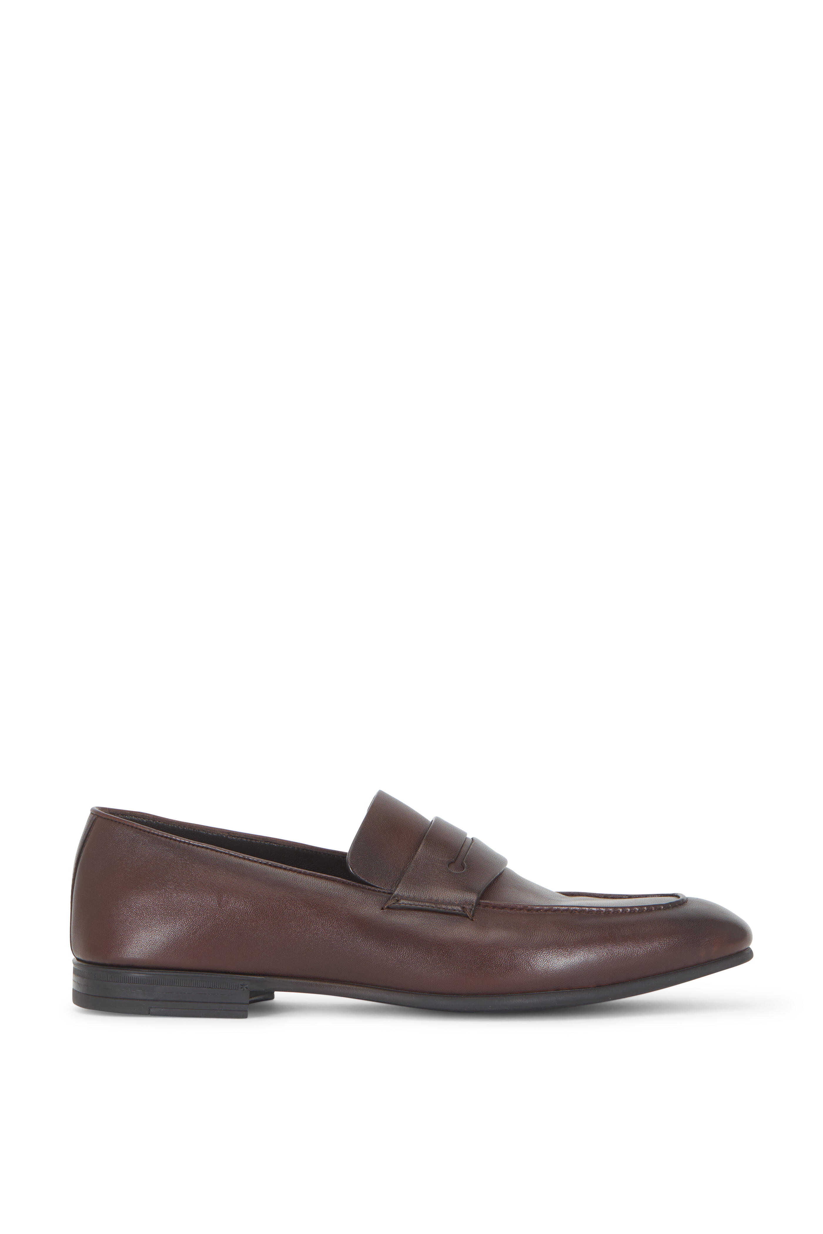 Zegna - Asola Dark Brown Nappa Leather Loafer | Mitchell Stores