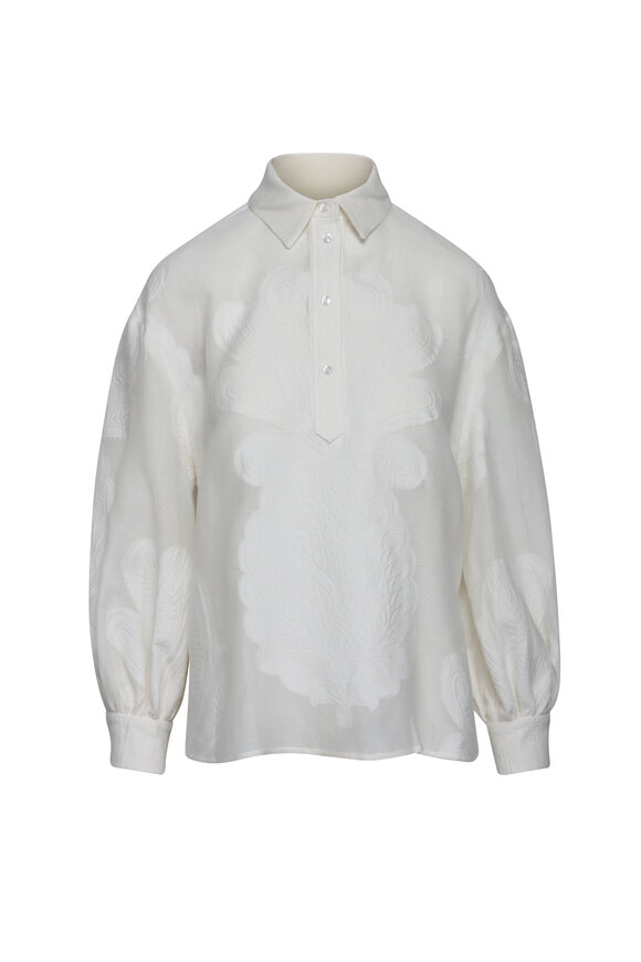 La DoubleJ Poet White Pineapple Lace Shirt