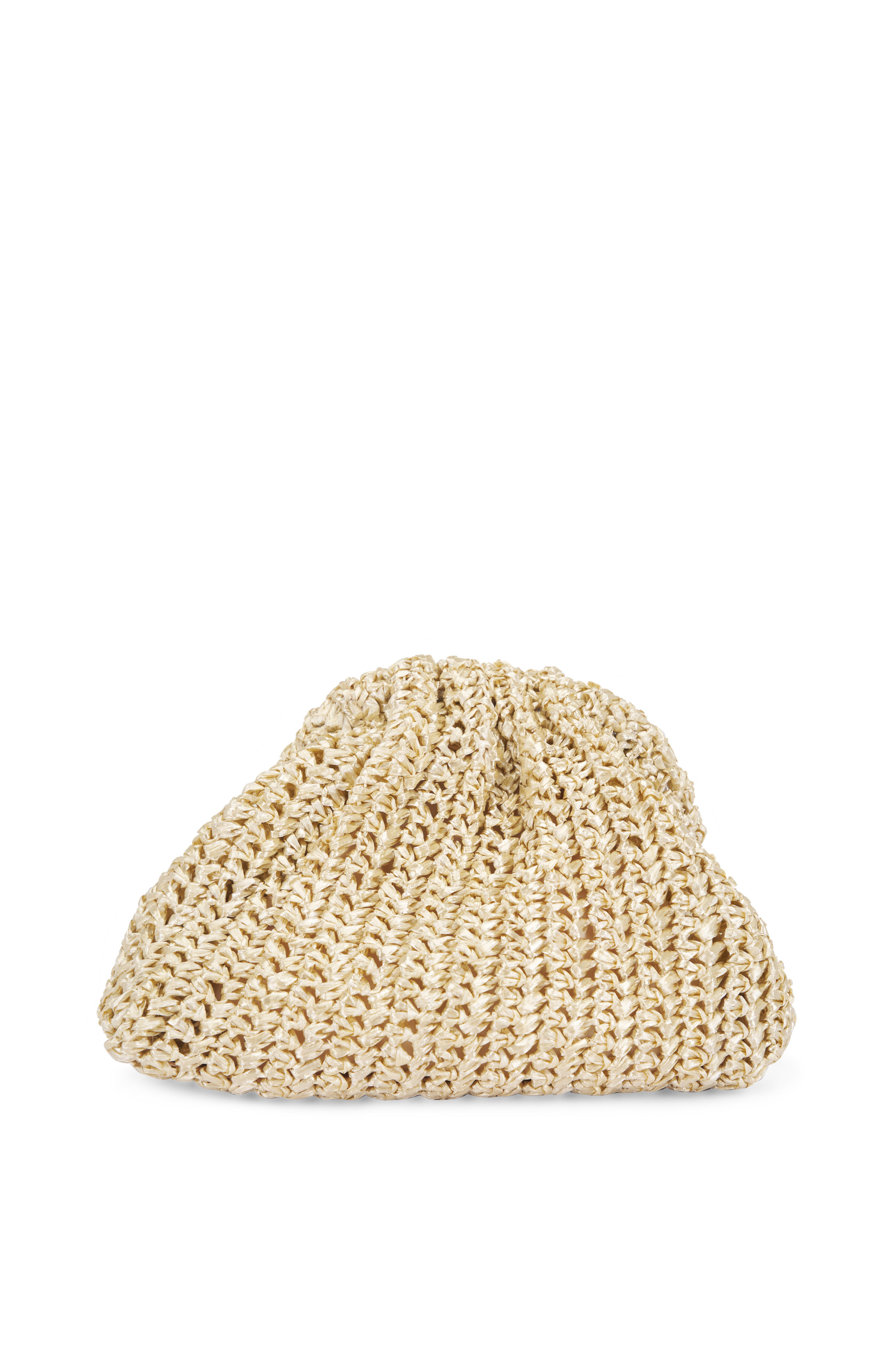 Maria La Rosa - Mini Game Glow Metallic Platino Crochet Clutch