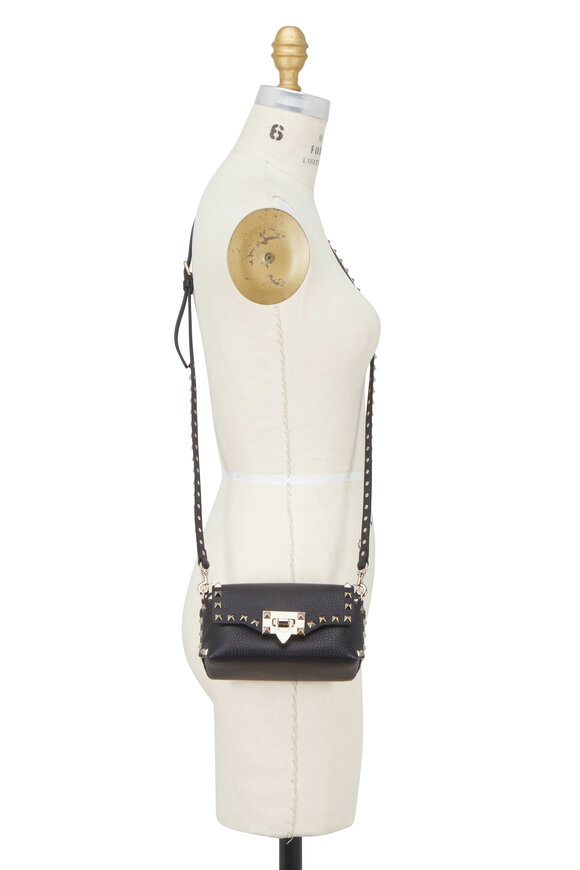 Valentino Garavani - Rockstud Black Leather Mini Crossbody Bag