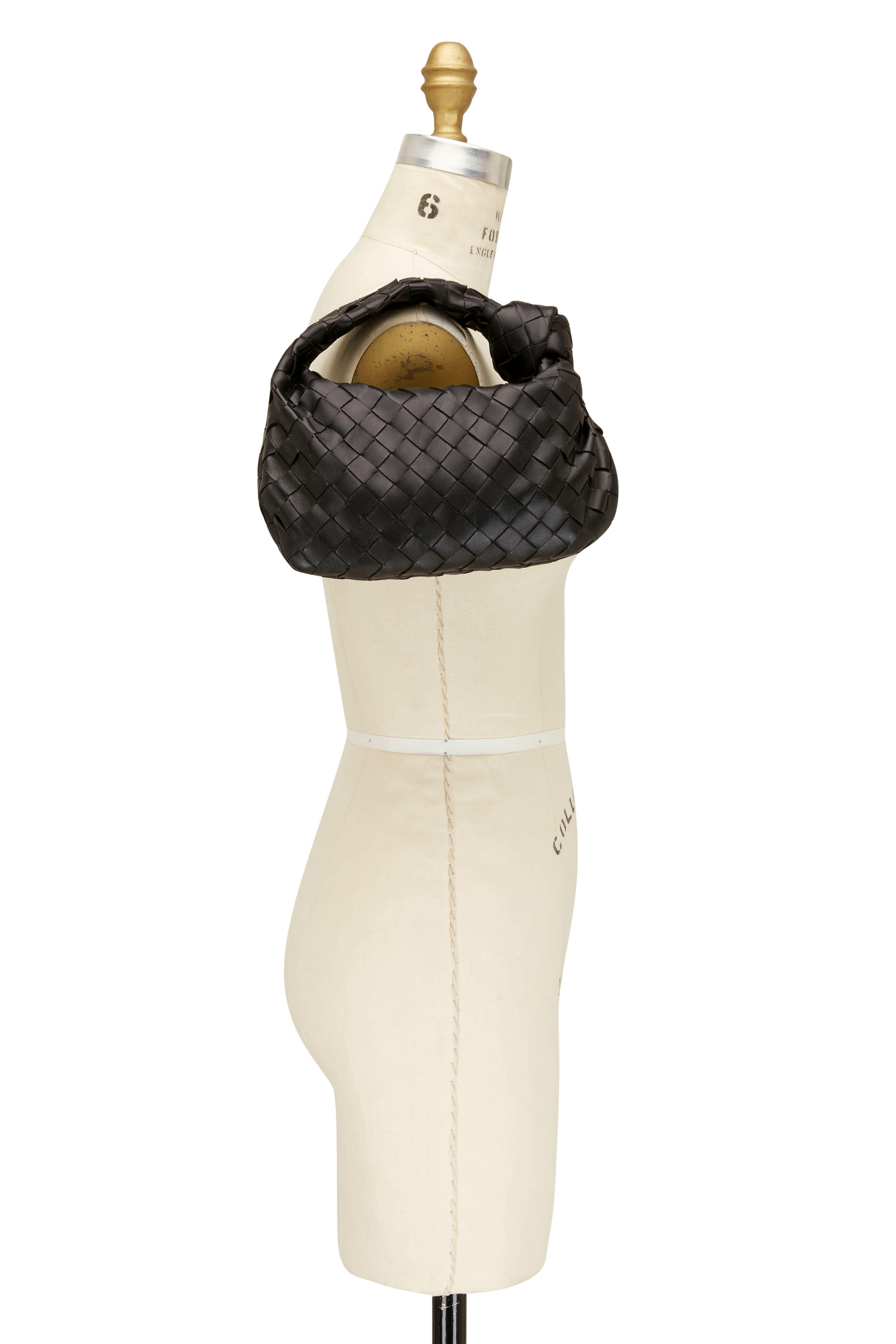 Bottega Veneta - Jodie Black Leather Intrecciato Small Hobo Bag