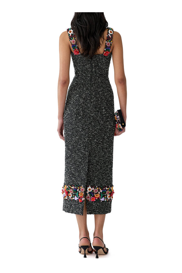 Carolina Herrera Black & White Sleeveless Square Neck Dress - view 3