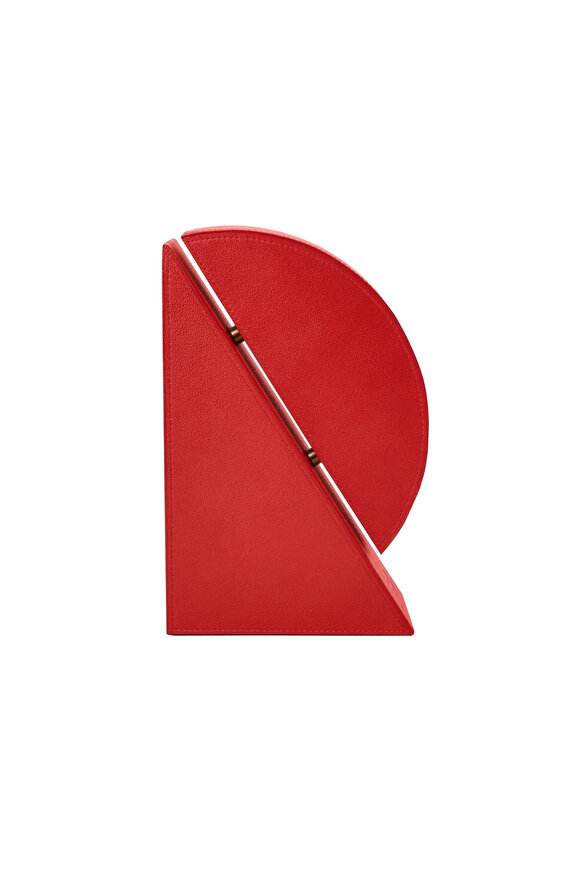 Assouline Red Leather Right Cubist Bookend