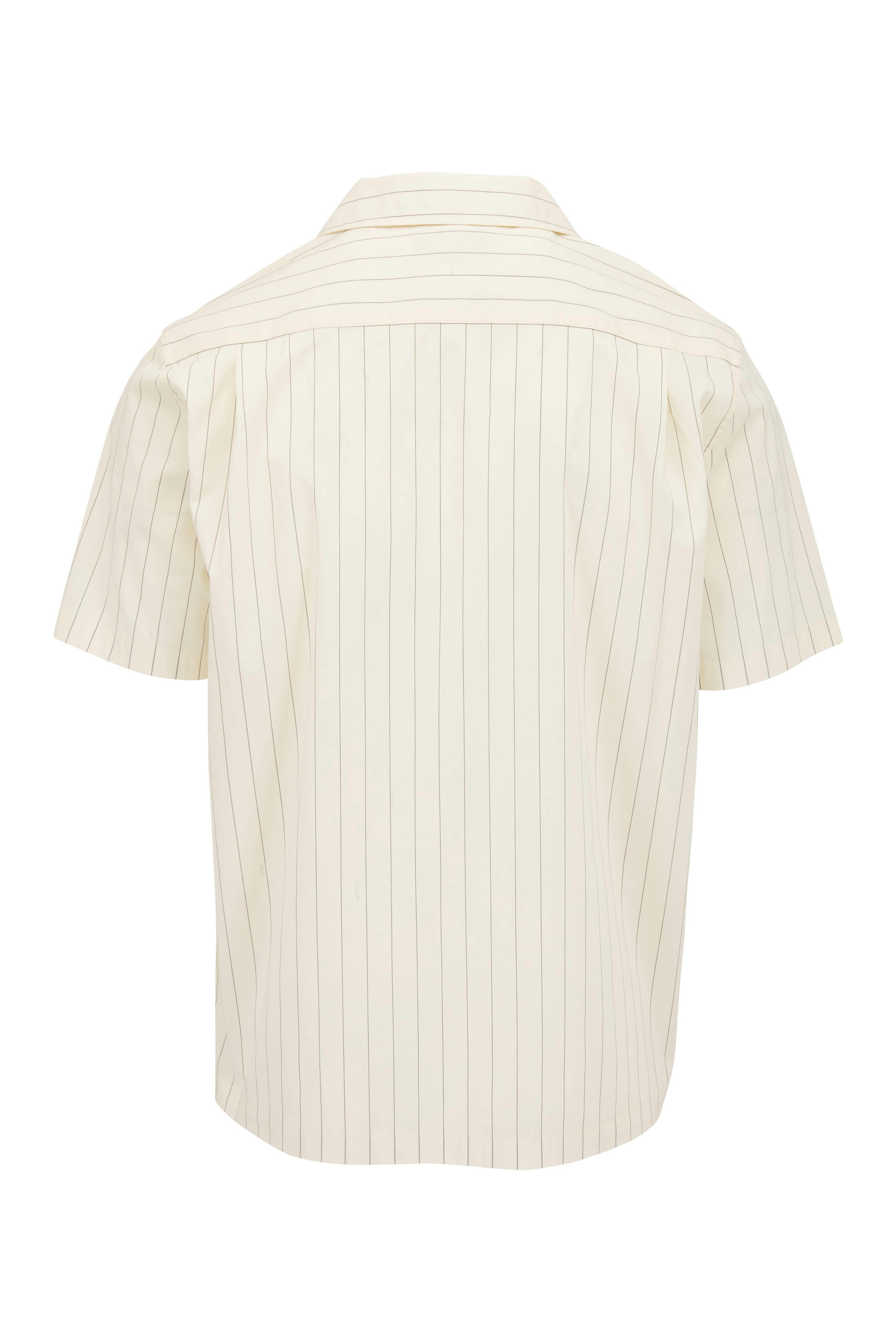 Vince - Bone Monte Striped Short Sleeve Shirt | Mitchell Stores