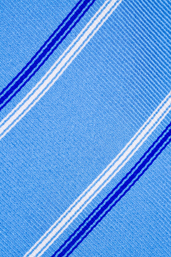 Kiton - Light Blue Stripe Silk Necktie