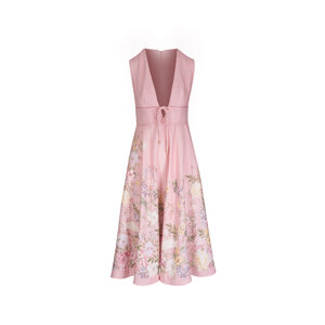Zimmermann - Waverly Pink Floral Plunge Midi Dress