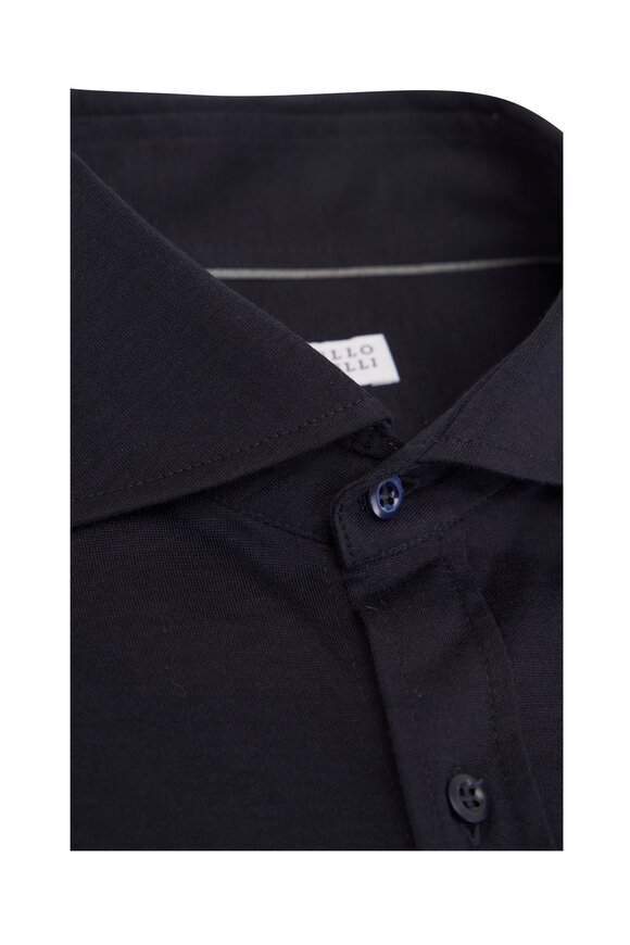 Brunello Cucinelli - Navy Silk & Cotton Sport Shirt