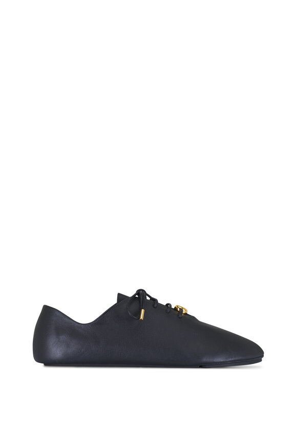 Loewe Pebble Soft Black Lace-Up Leather Sneaker - view 2