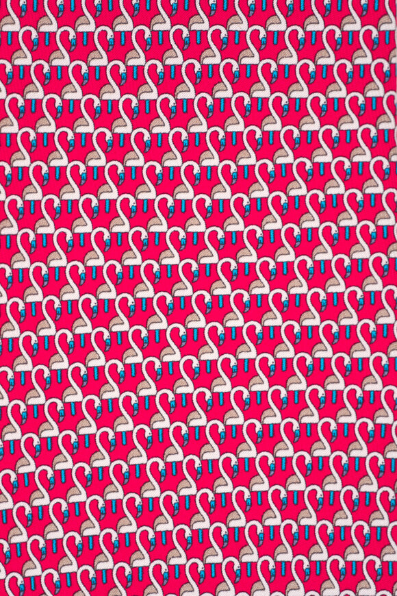 Ferragamo - Red Swan Print Silk Necktie 