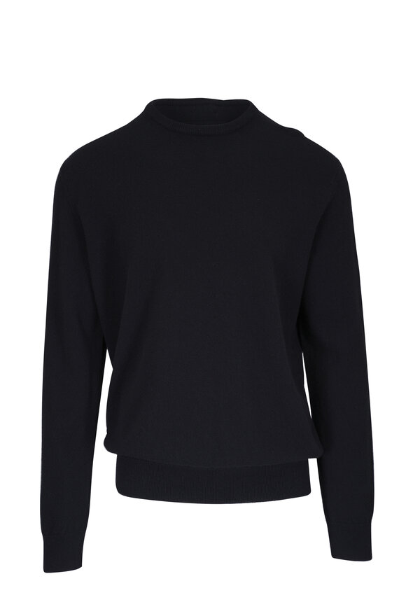 Zegna Oasi Black Cashmere Crewneck Sweater