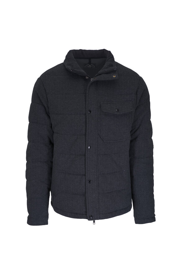Faherty Brand Teton Valley Dark Steel Herringbone Deck Jacket