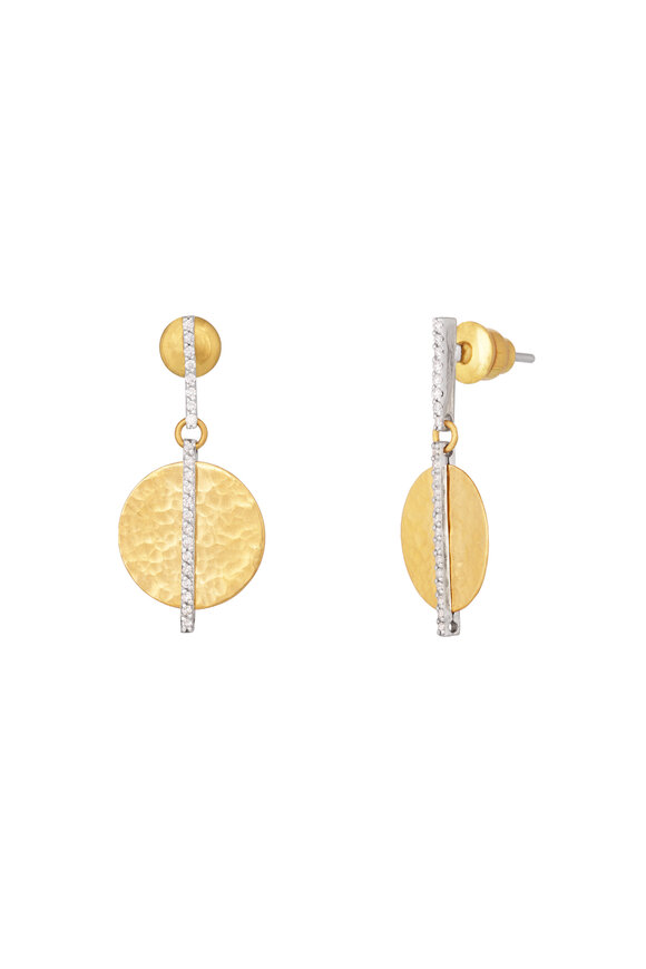 Gurhan 24k Gold Diamond Pave Single Drop Earring - view 1