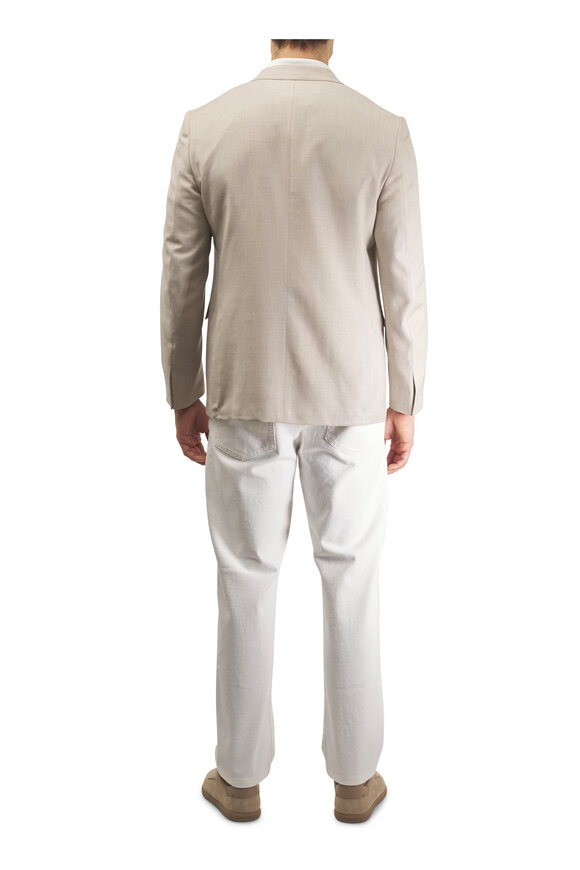 Zegna Light Beige Wool, Silk & Linen Crossover Sportcoat - view 5