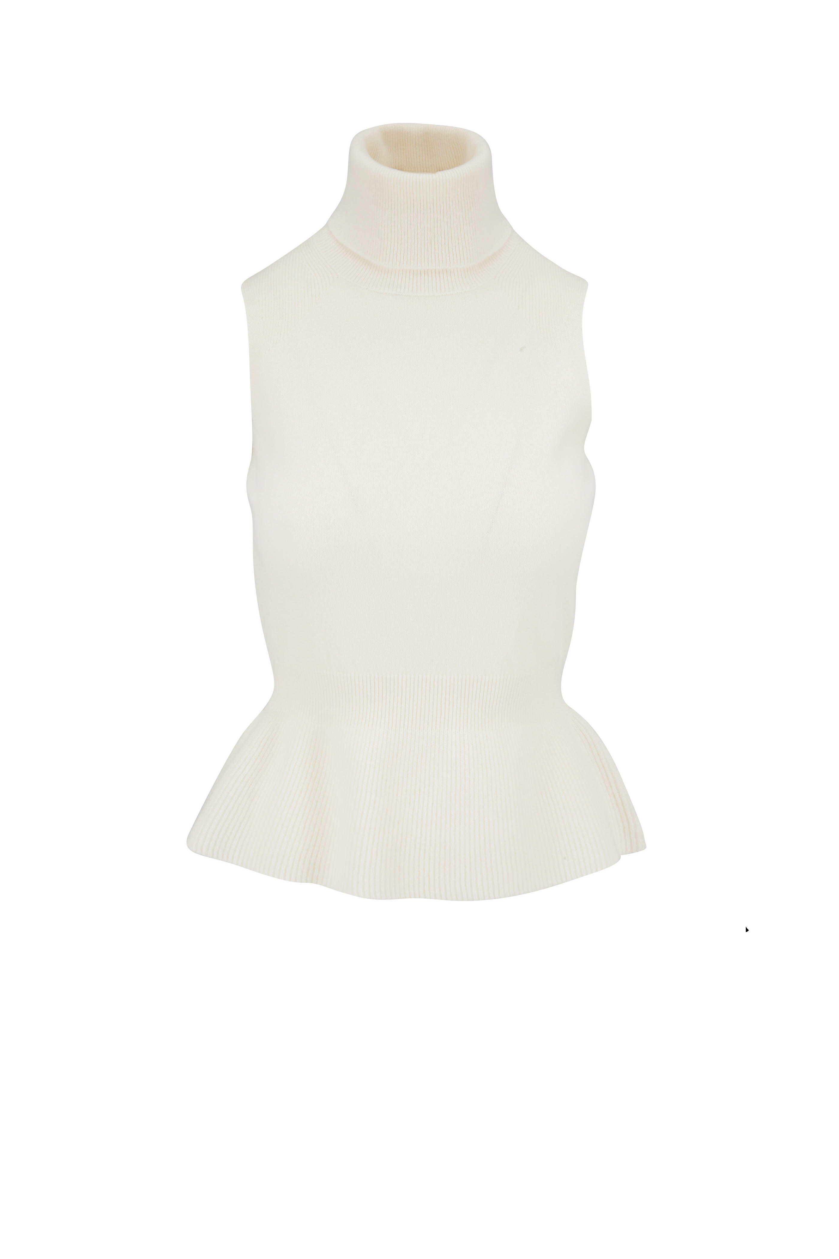 Veronica Beard - Noor White Cashmere Turtleneck Tank Top