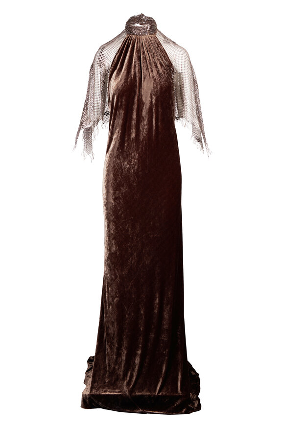 Ralph Lauren Willow Velour Evening Dress - view 1