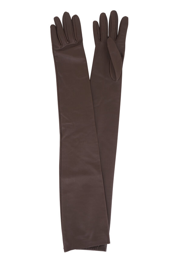 Brunello Cucinelli - Brown Long Leather Gloves