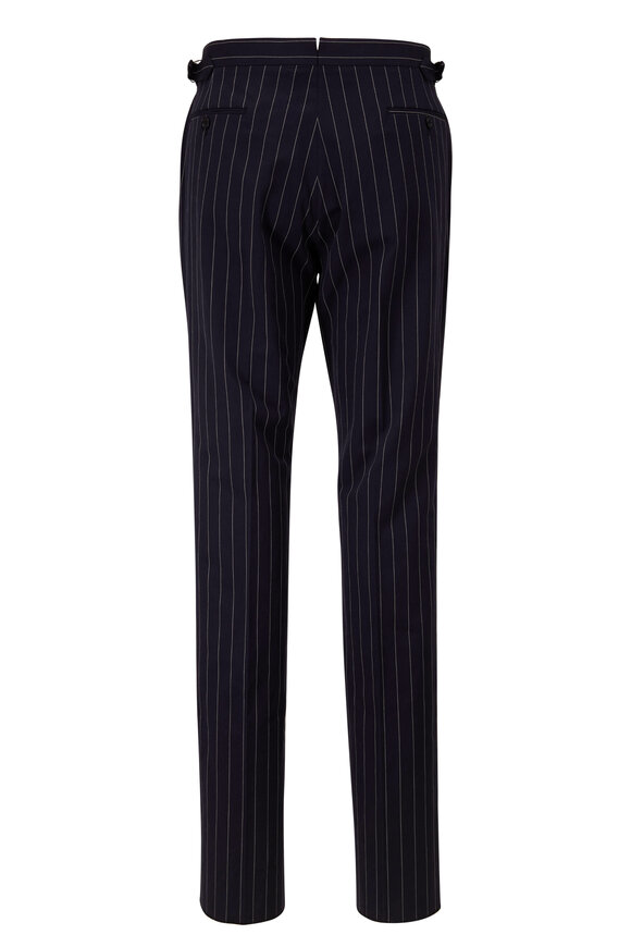 Ralph Lauren Purple Label - Navy & Cream Stripe Linen Pants 