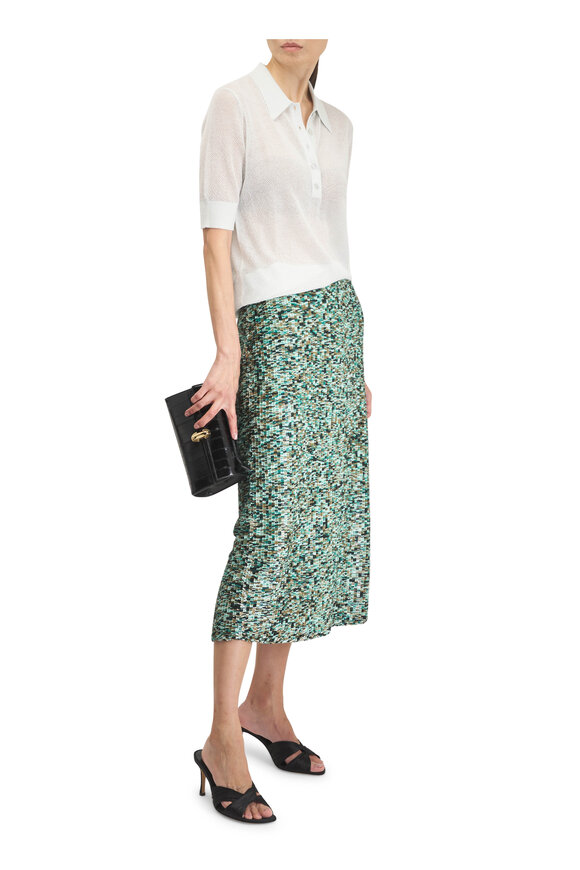 TWP Sylkie Darkest Spuce Multi Sequined Skirt - view 2