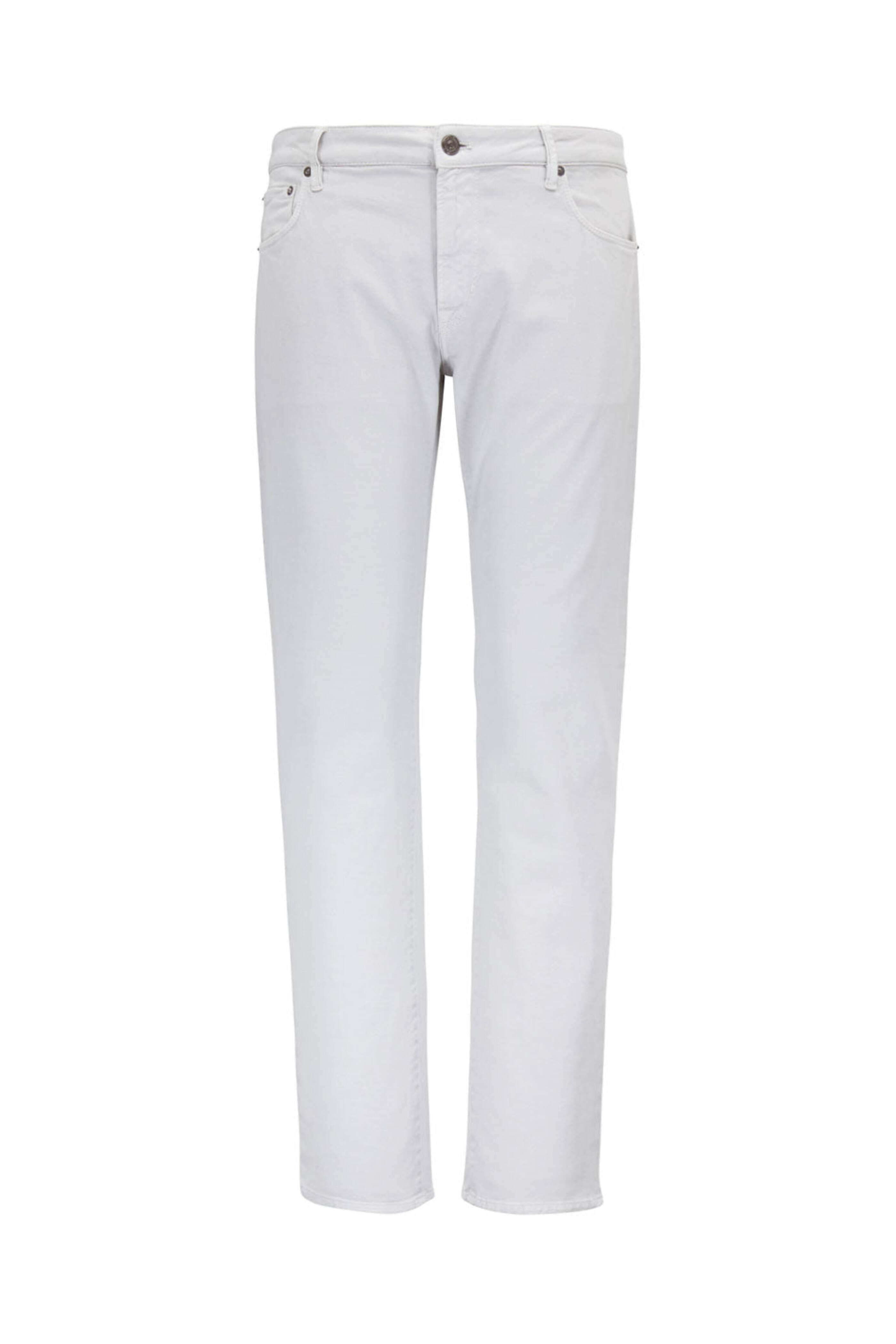 Torino - White Lux Stretch Straight Leg Denim Pant