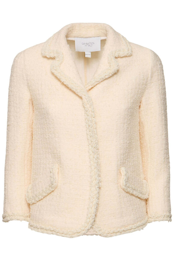 Valentino - Ivory & Gold Embellished Tweed Jacket