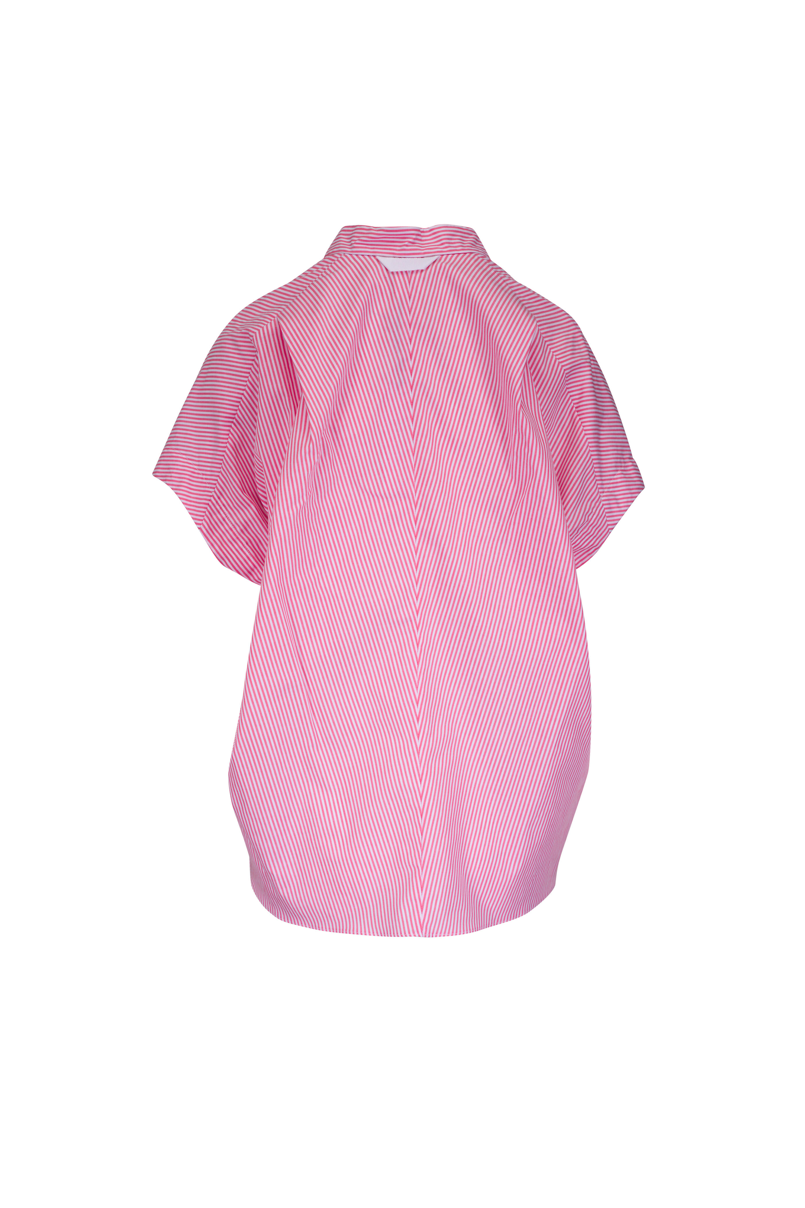 Zero + Maria Cornejo - Fin Gaban Grapefruit & Chalk Summerstripe Shirt