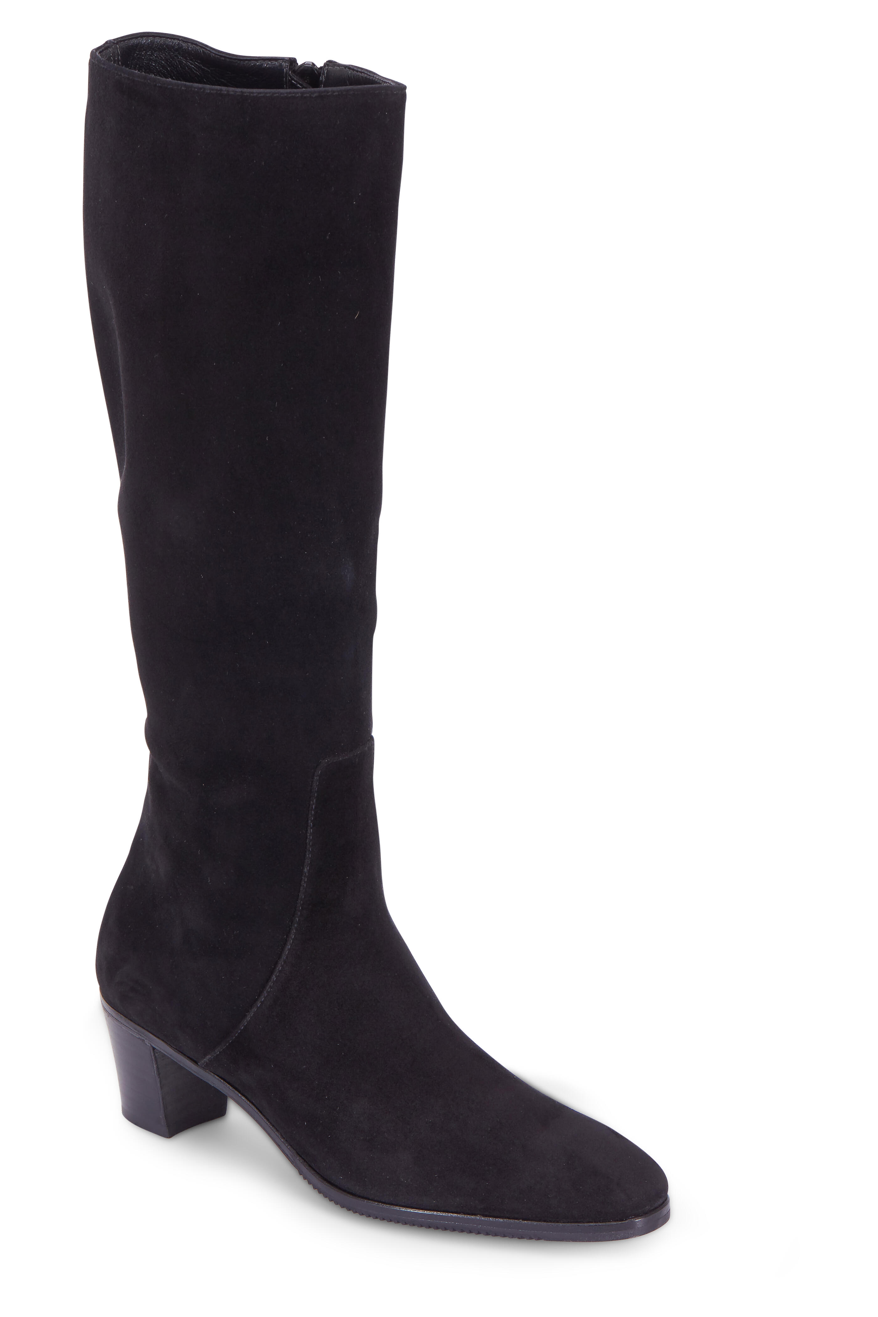 Gravati - Black Suede Tall Boot, 50mm | Mitchell Stores