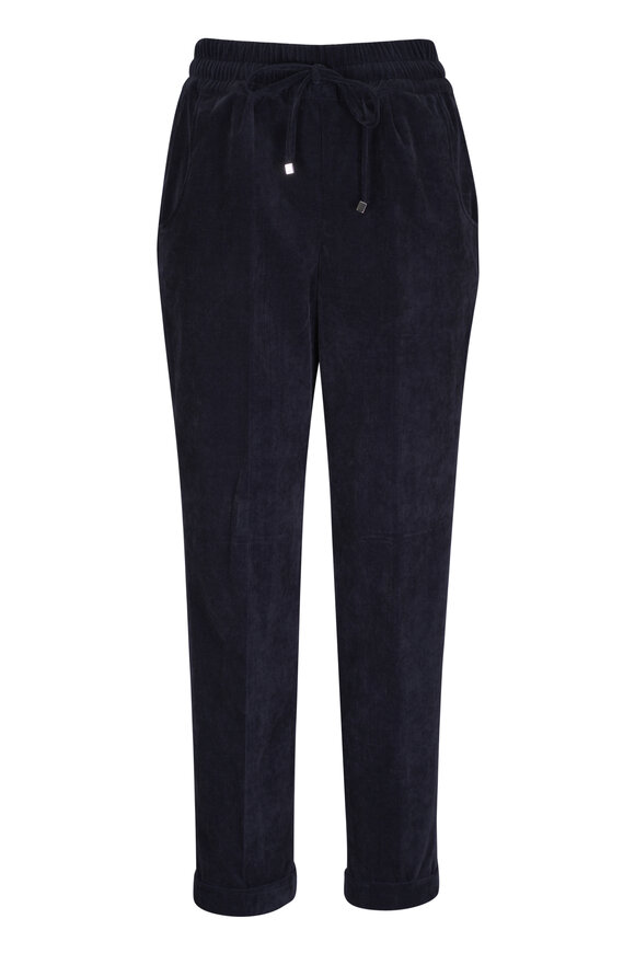 Kiton Navy Blue Tie Waist Jogger - view 1
