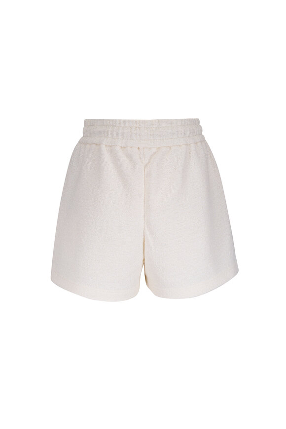 Moncler Logo Patch White Drawstring Shorts - view 4