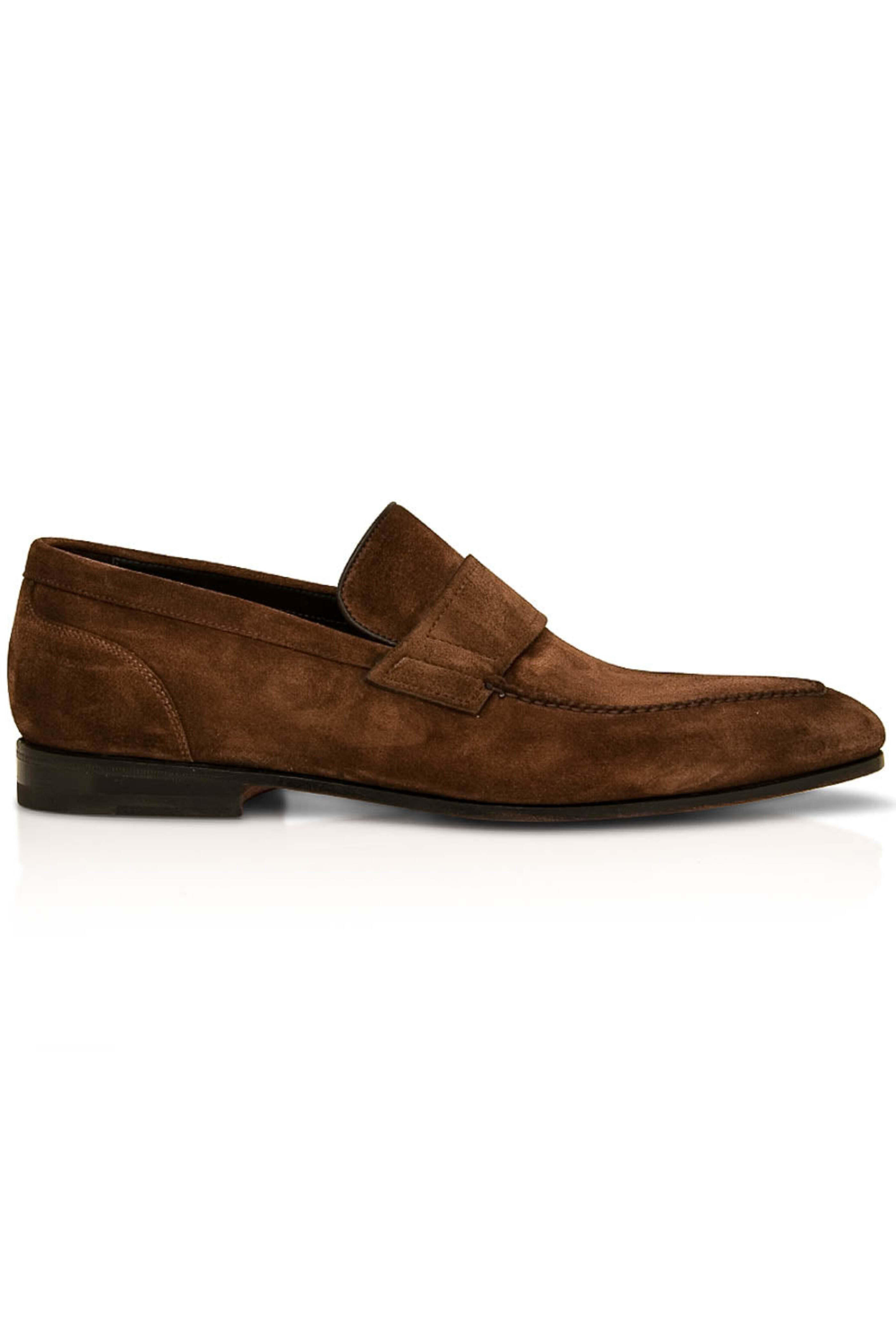 Santoni - Bridal Suede Loafer in Brown