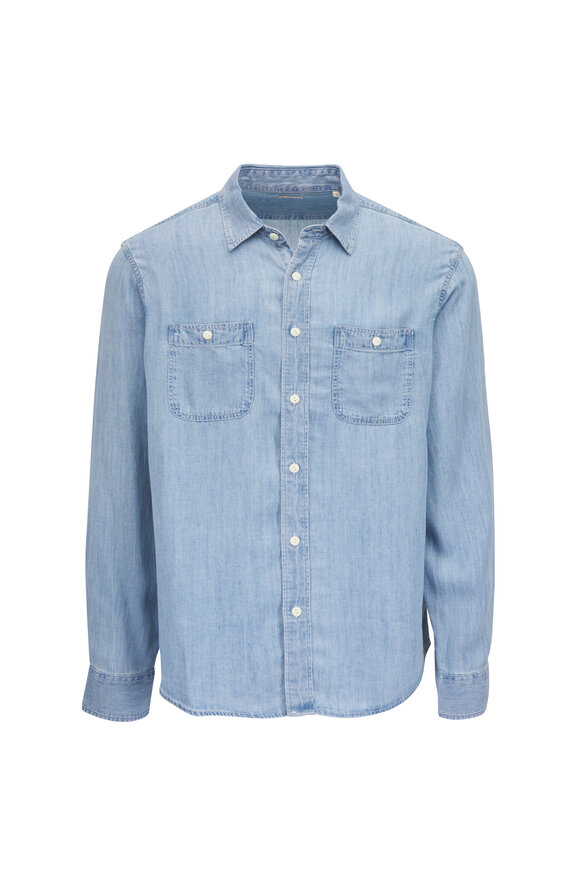 Faherty Brand Tried & True Vintage Indigo Chambray Workshirt