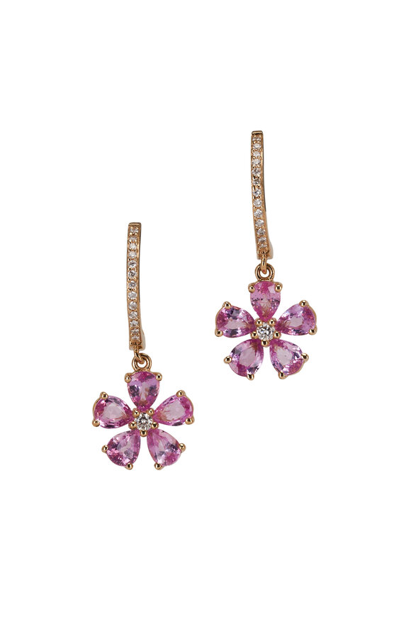 Kai Linz Pink Sapphire & Diamond Bloom Earrings