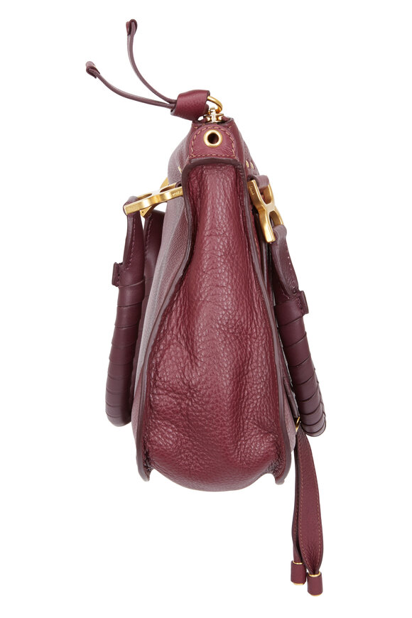 Chloé - Marcie Wine Leather Medium Shoulder Bag