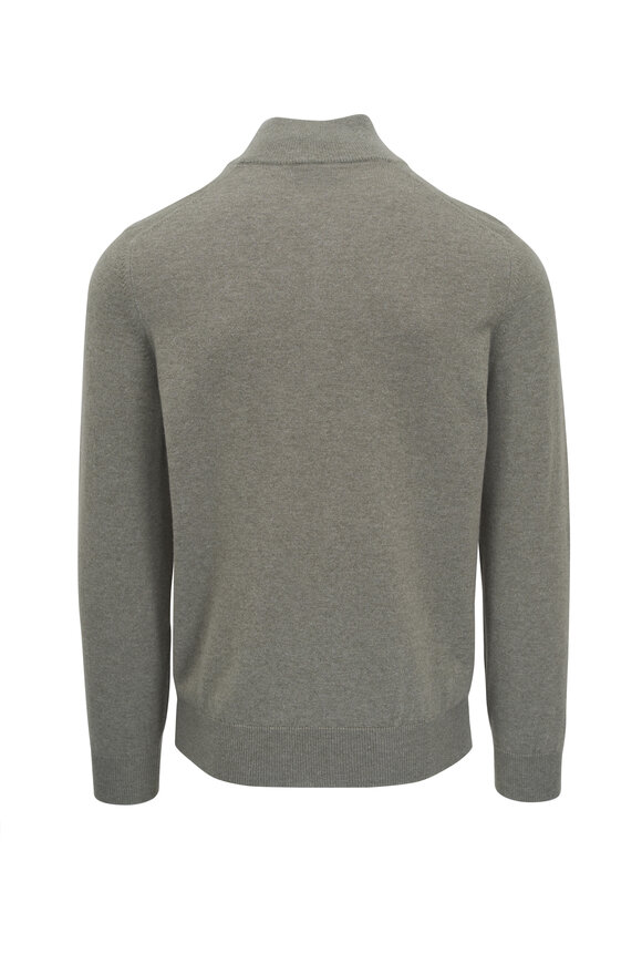 Brunello Cucinelli - Sage Green Cashmere Quarter Zip Pullover