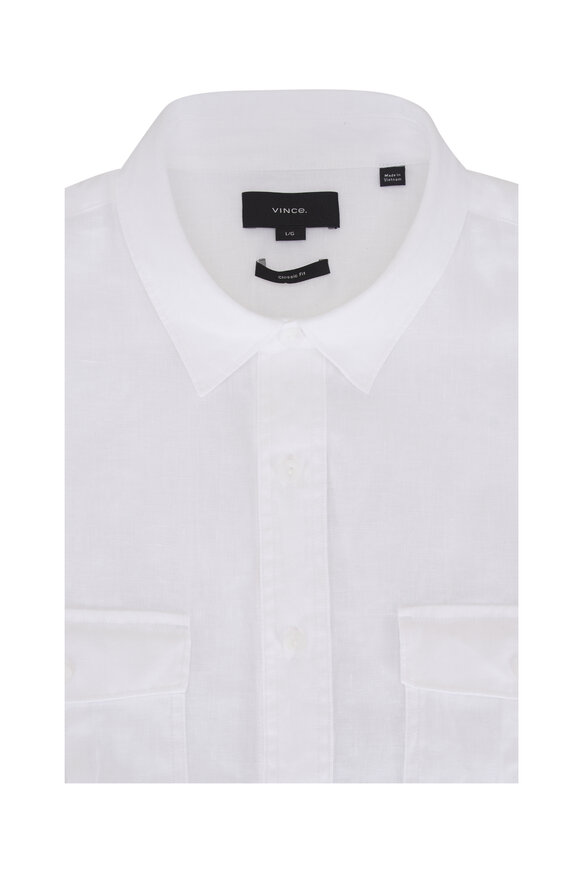 Vince - Bone Monte Striped Short Sleeve Shirt | Mitchell Stores