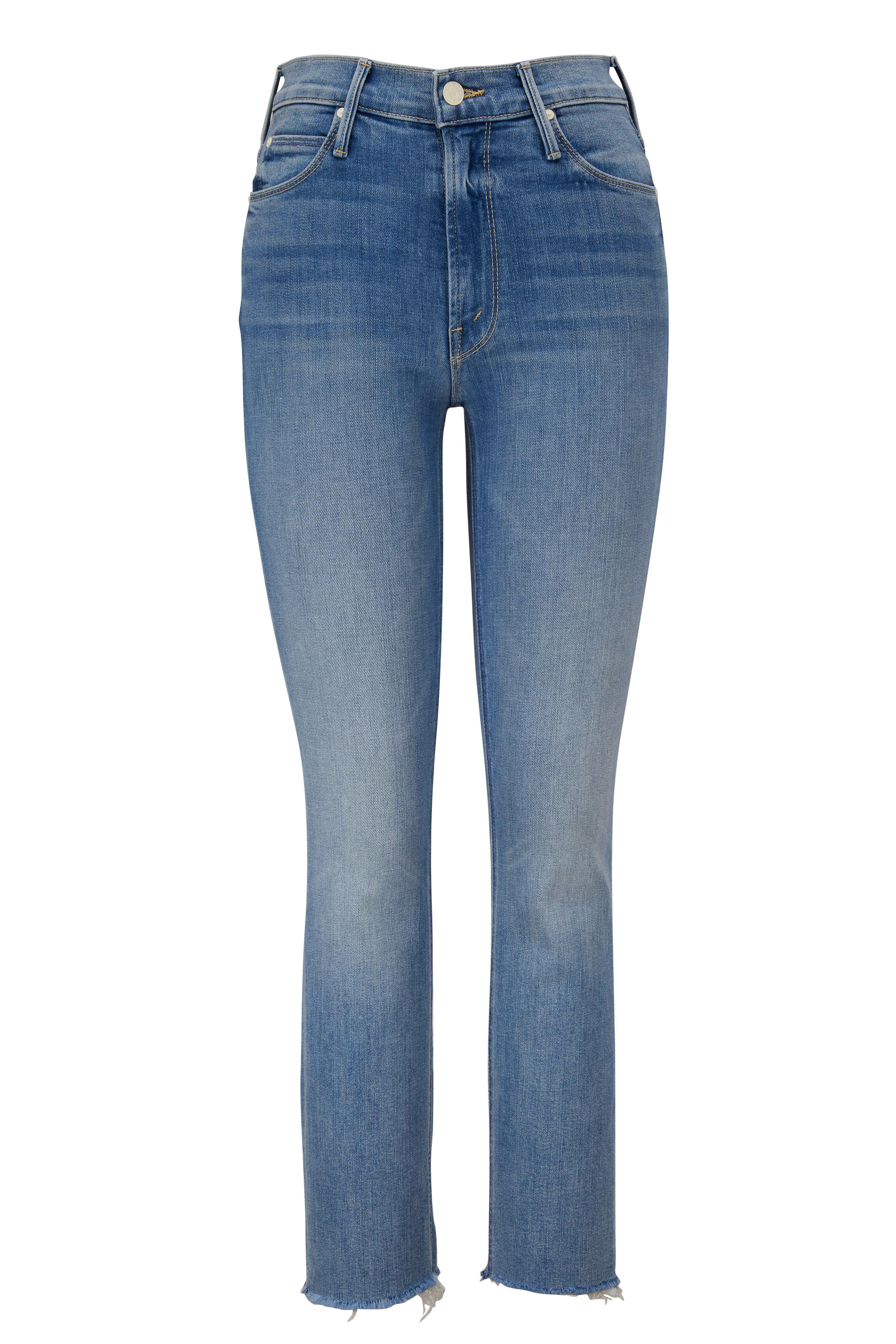 Mother - The Dazzler Blowing Kisses Mid Rise Crop Fray Jean