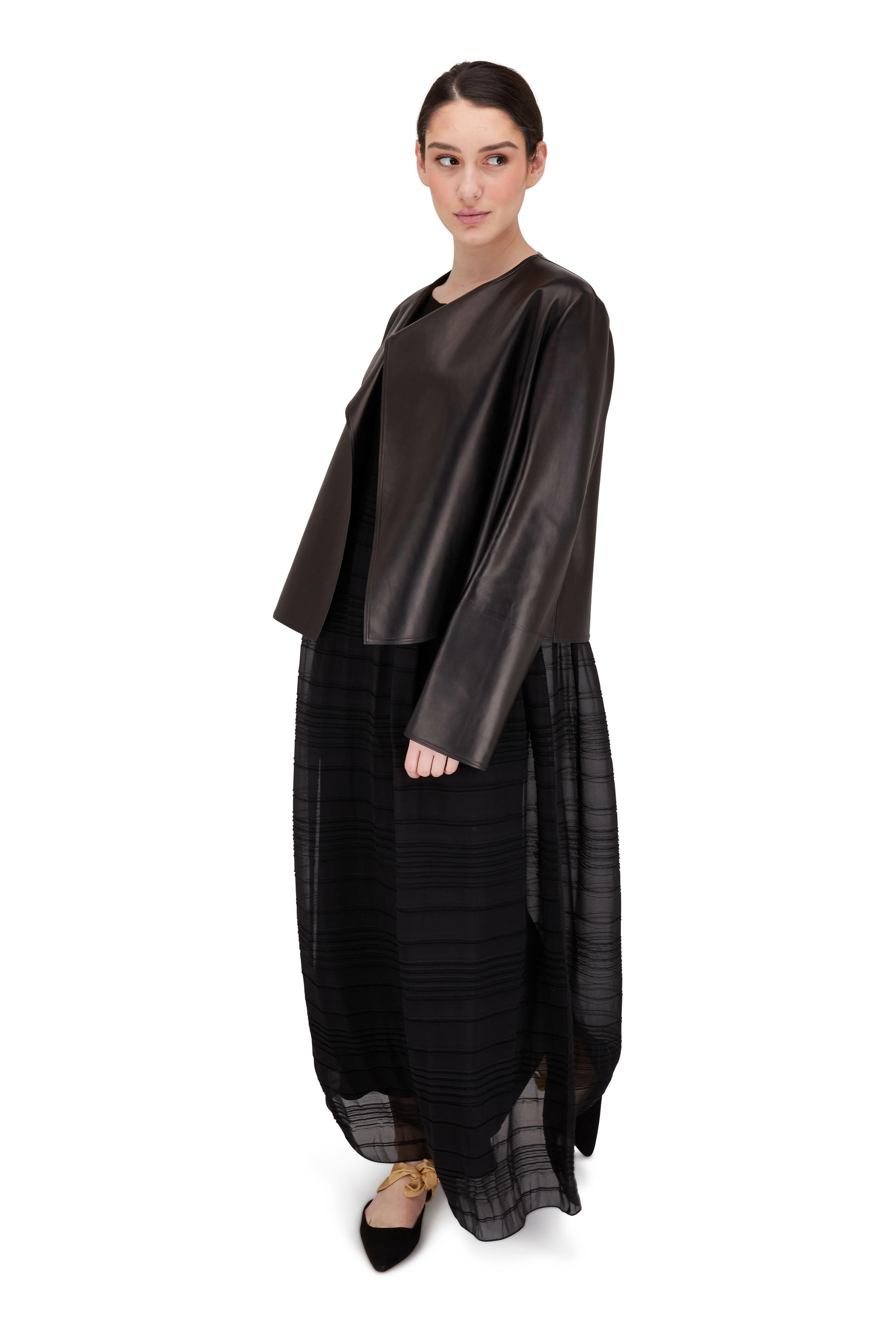 The Row - Prado Black Vintage Crepe Long Tube Dress