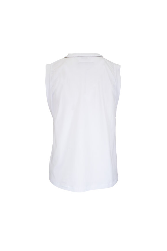 Brunello Cucinelli White Stretch Cotton Muscle Tank - view 3